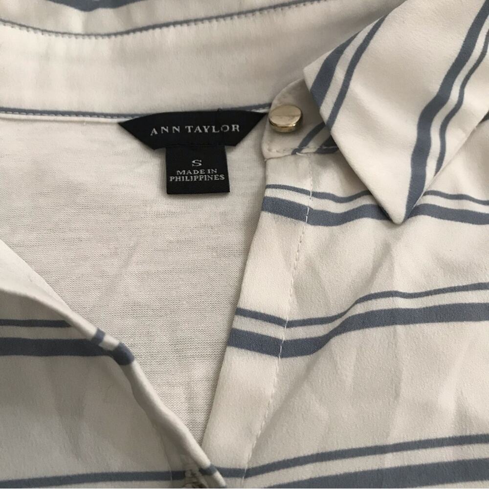 Ann Taylor Career Button Down Collared Striped Mi… - image 3